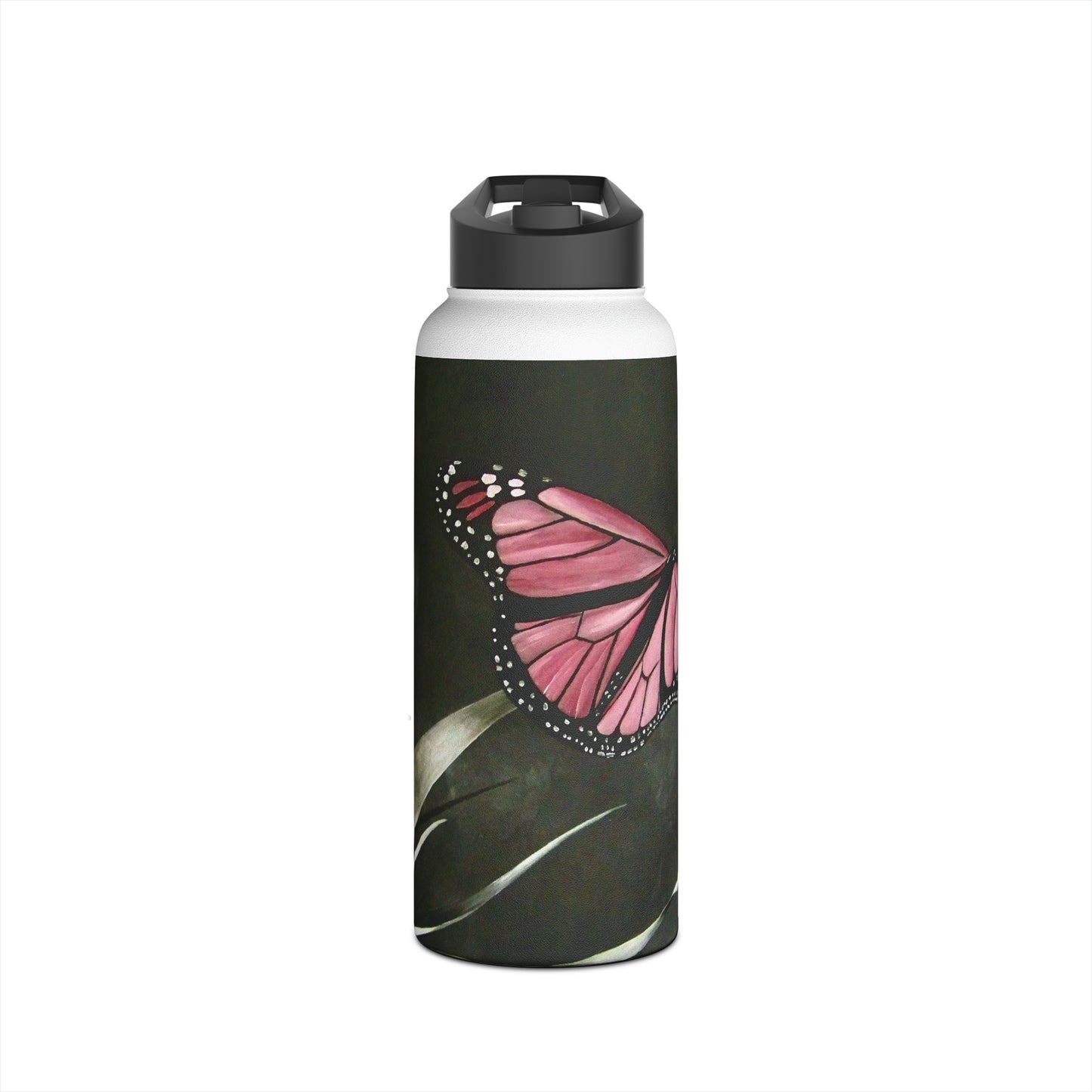 The First Butterfly Stainless Steel Water Bottle, Standard Lid