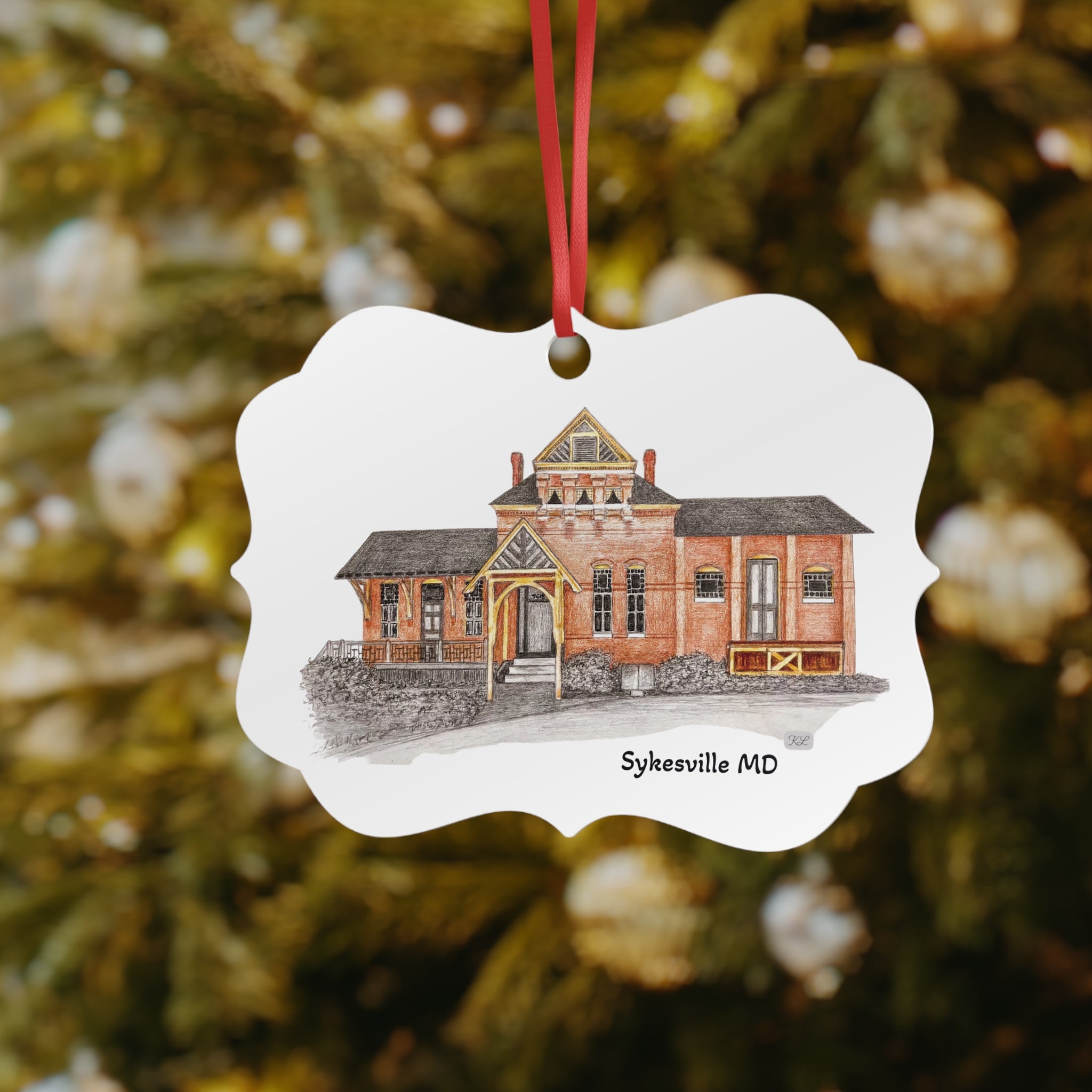 Sykesville Station Aluminum Ornament