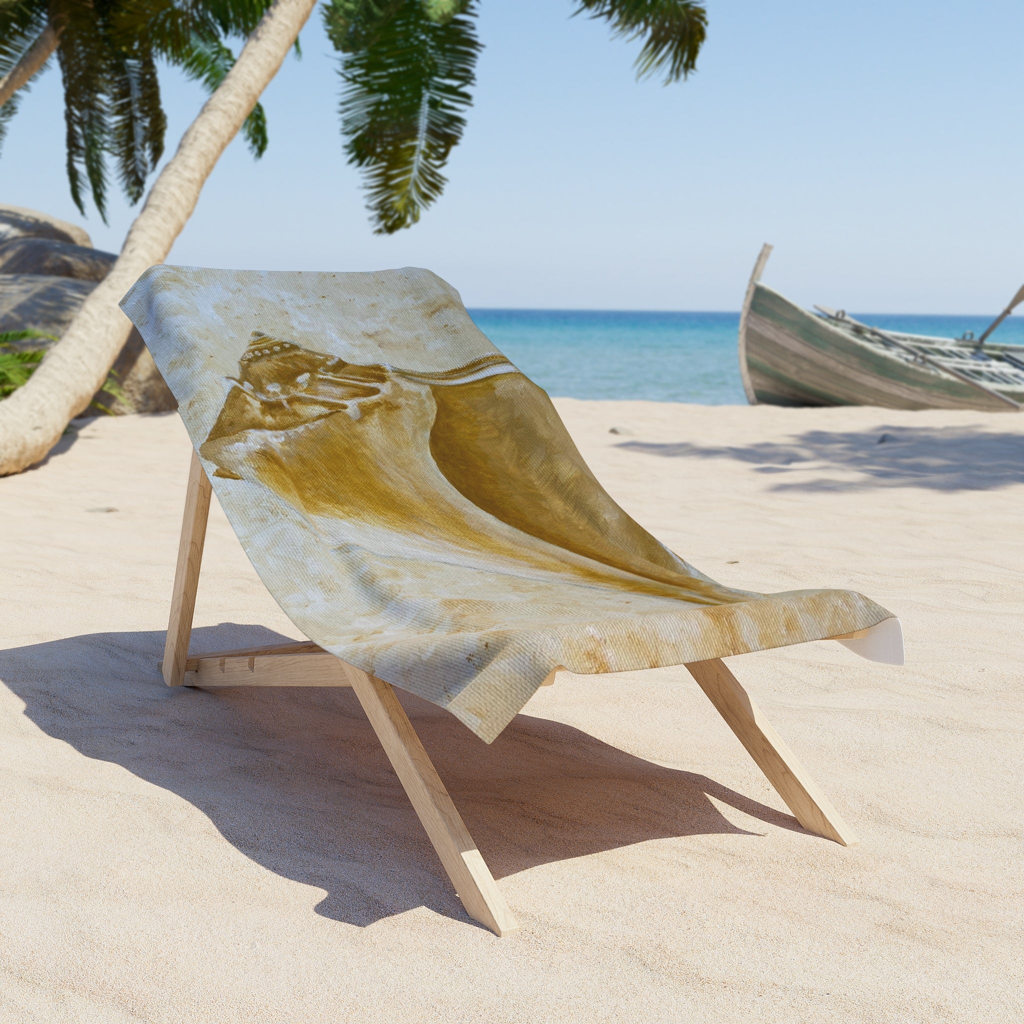Welk Shell Oil Painting #2 Towel