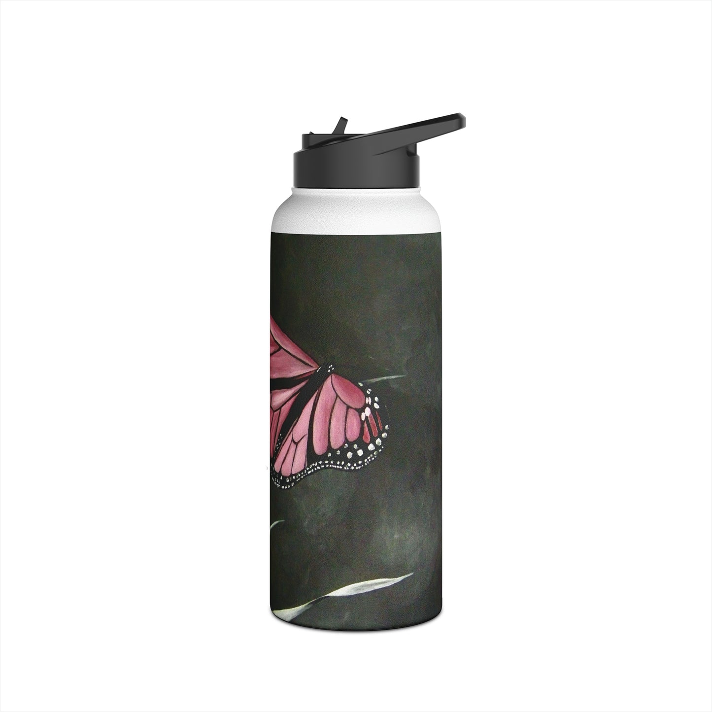 The First Butterfly Stainless Steel Water Bottle, Standard Lid