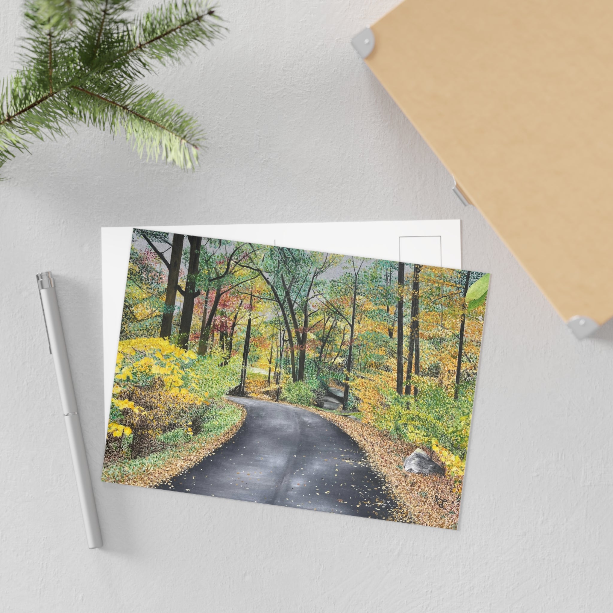 Lake Scranton Fall Walk Fine Art Postcards