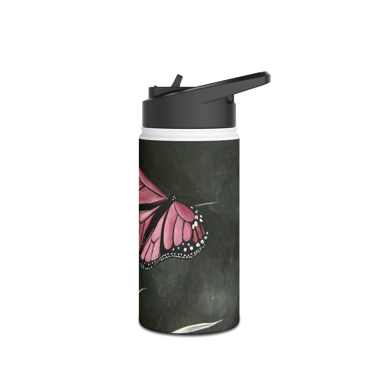 The First Butterfly Stainless Steel Water Bottle, Standard Lid