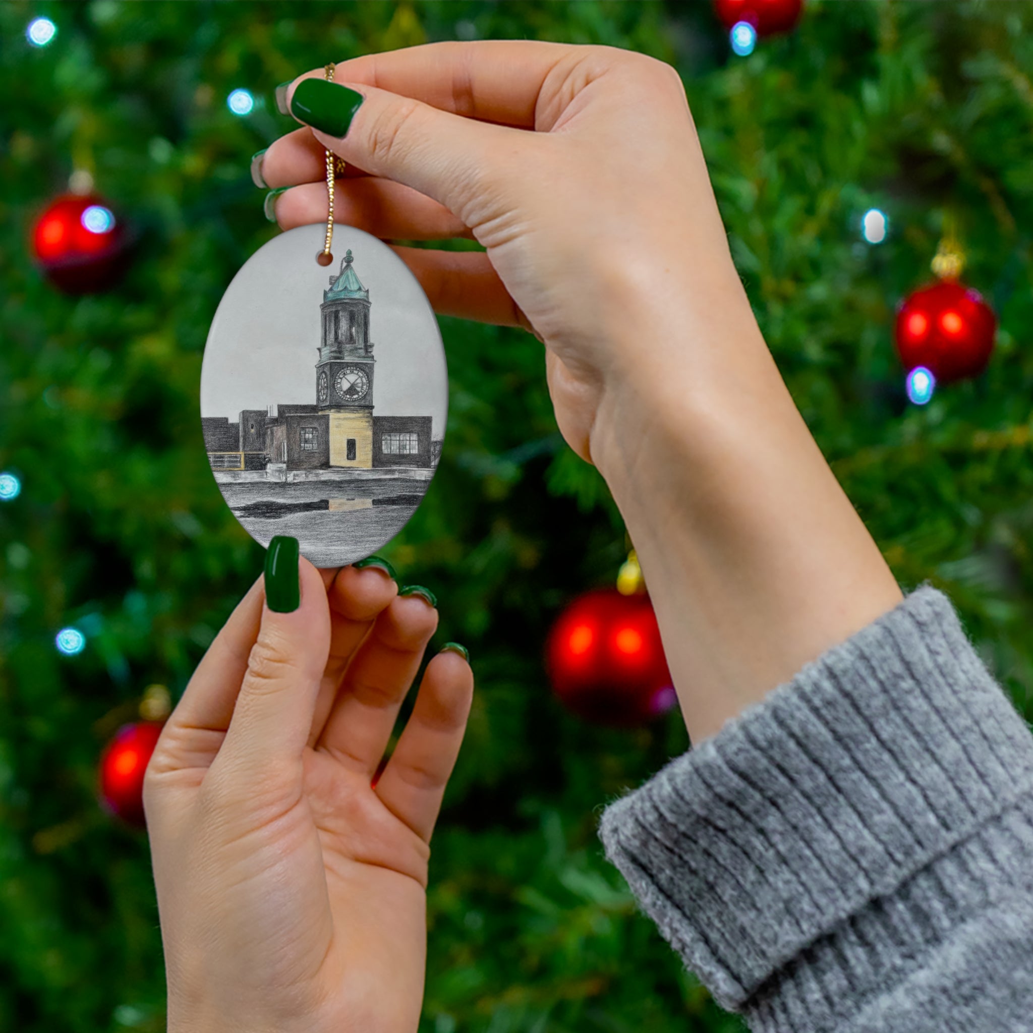 Scranton Lace Factory Ceramic Ornament, 1-Pack