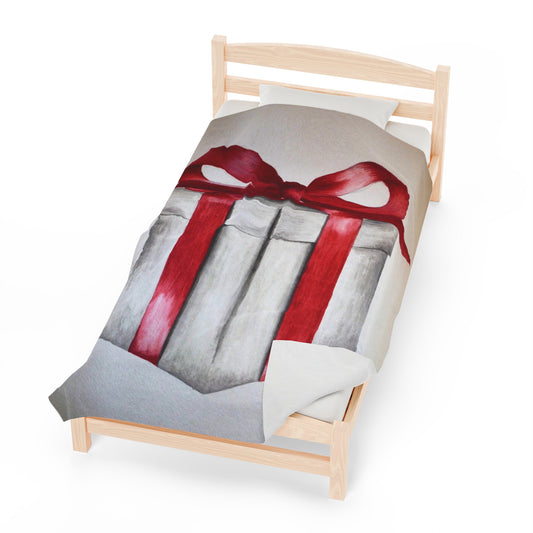 Present Watercolor Velveteen Plush Blanket