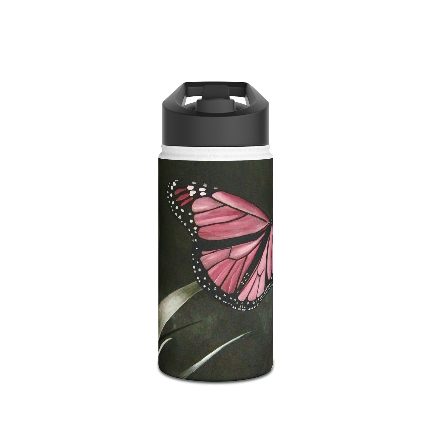 The First Butterfly Stainless Steel Water Bottle, Standard Lid