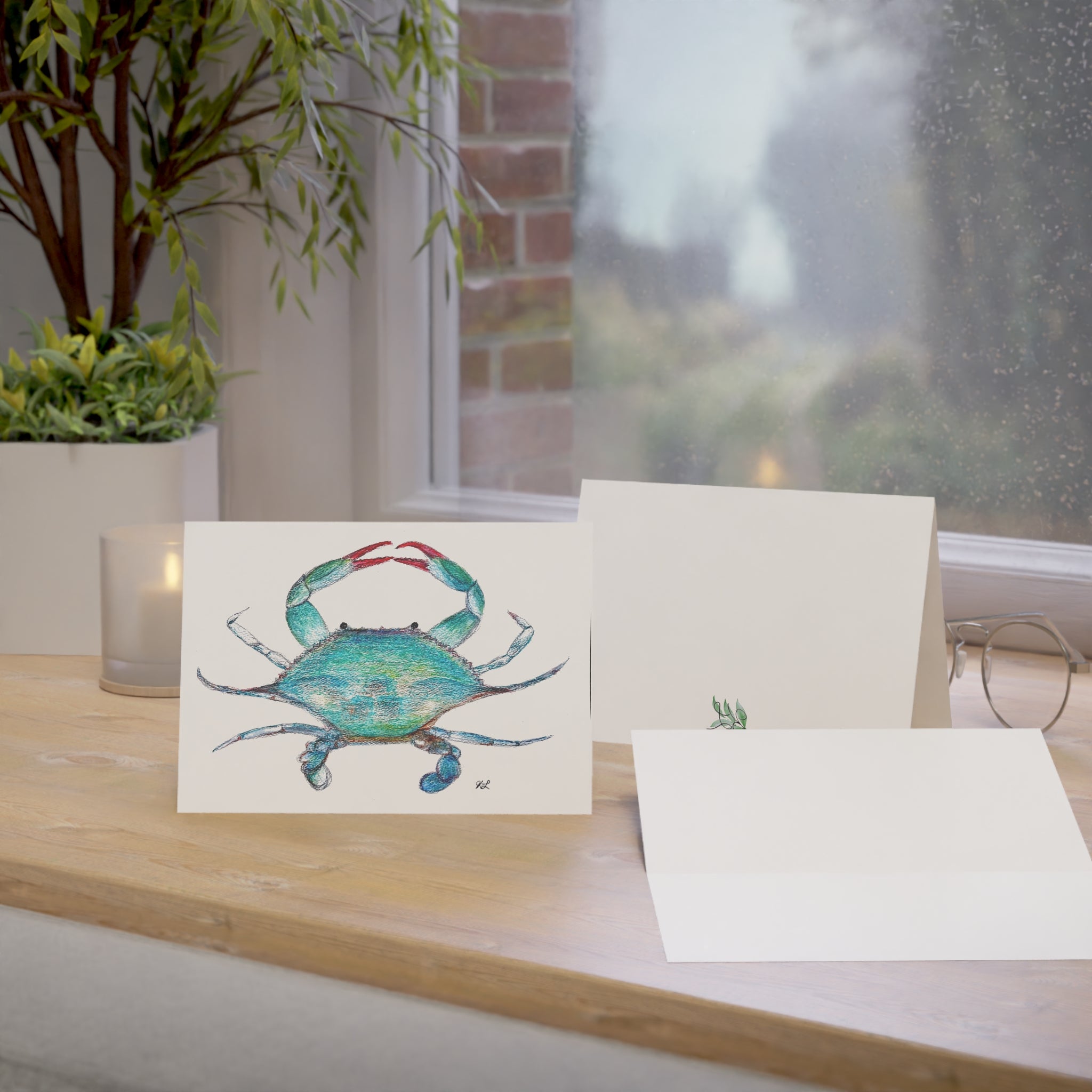 Blue Crab Greeting Cards (1, 10, 30, and 50pcs)