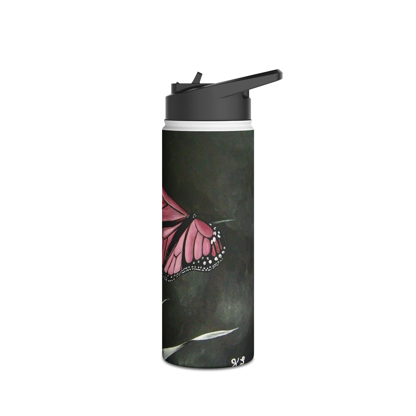 The First Butterfly Stainless Steel Water Bottle, Standard Lid