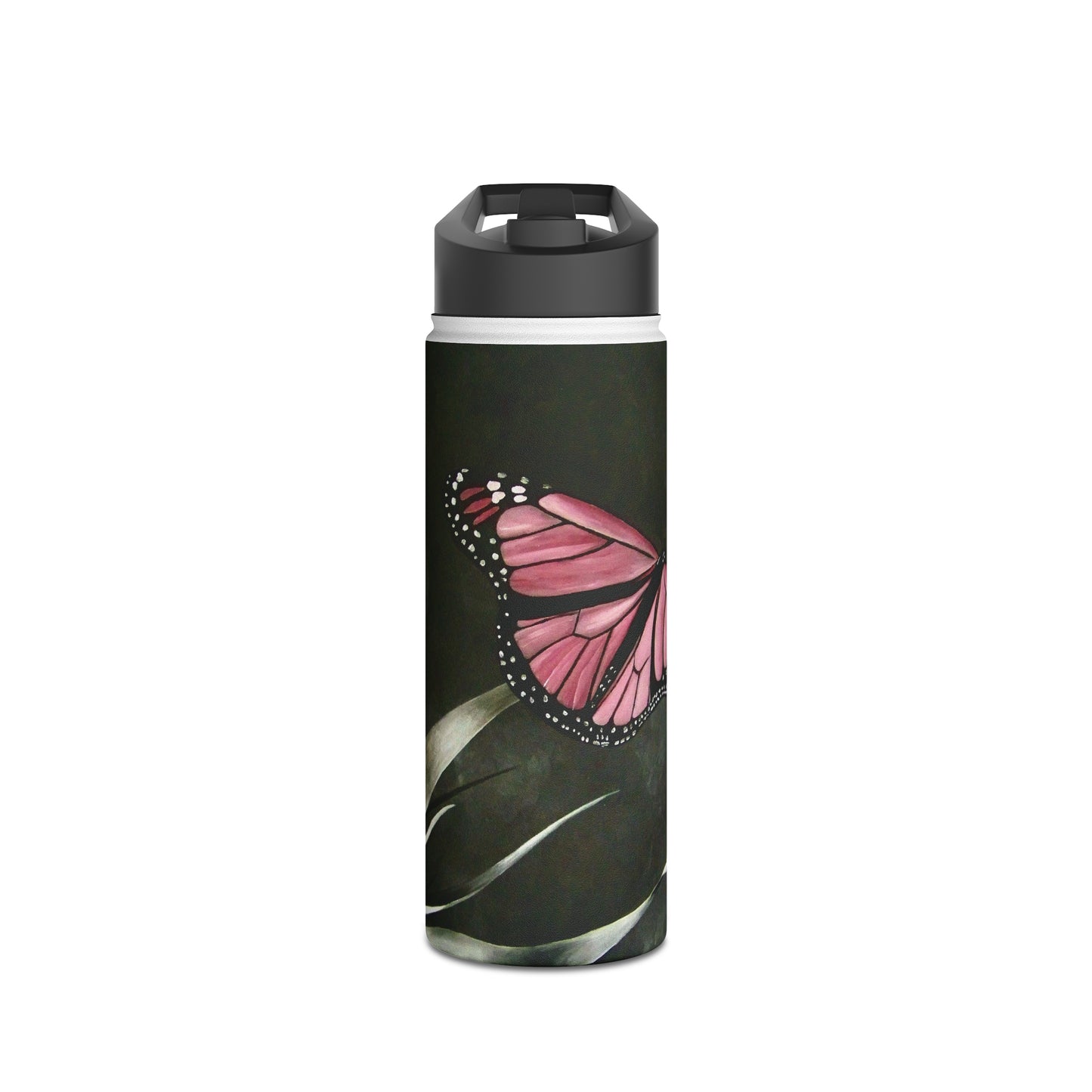 The First Butterfly Stainless Steel Water Bottle, Standard Lid