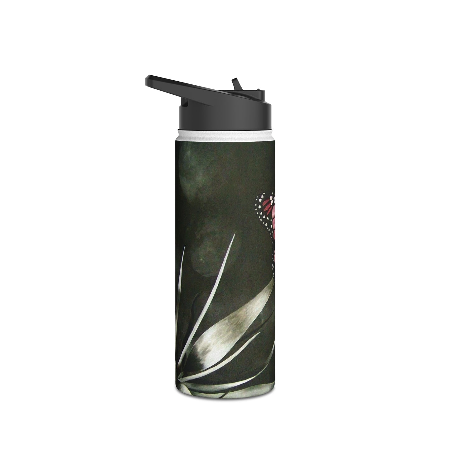 The First Butterfly Stainless Steel Water Bottle, Standard Lid