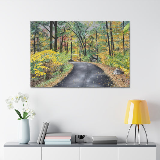 Lake Scranton Fall Walk Canvas Gallery Wraps