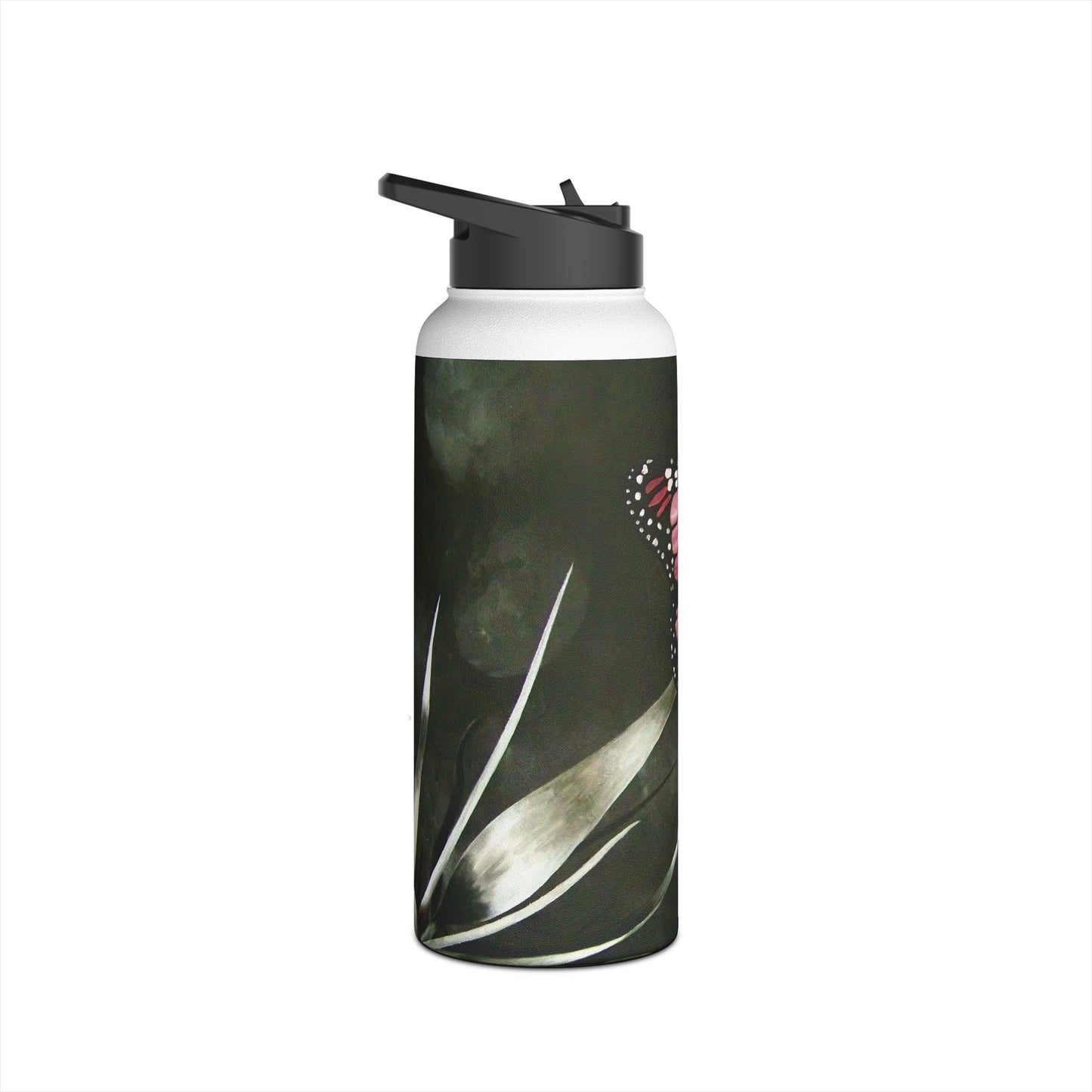 The First Butterfly Stainless Steel Water Bottle, Standard Lid