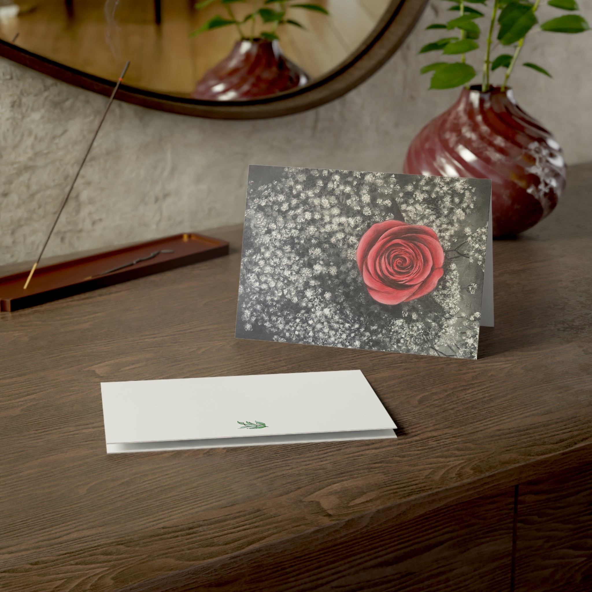 Artist Rose Greeting Cards (1, 10, 30, and 50pcs)