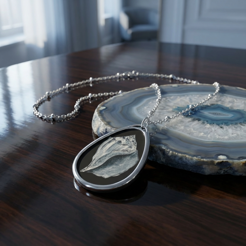 Welk shell necklace side view